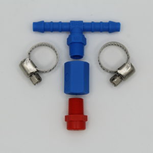 hose barb tee style nozzle assembly