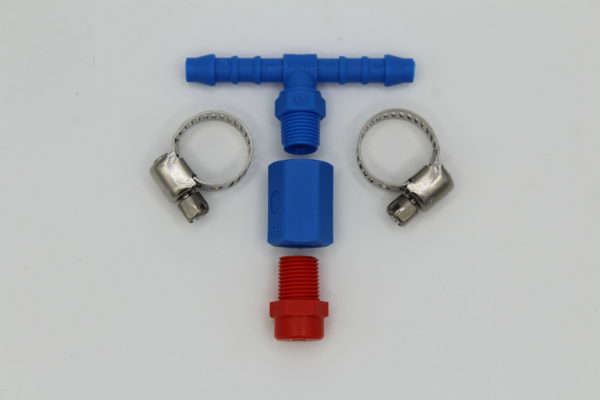 hose barb tee style nozzle assembly