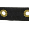taped edge with brass grommets